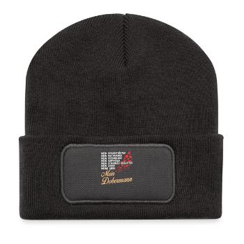 Dobermann - Mein - Recycelte Patch Beanie - Dunkelgrau - Vorne