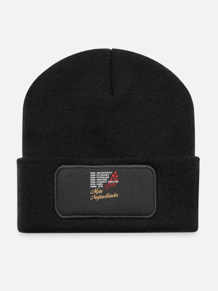 Neufundländer - Mein - Recycelte Patch Beanie - Schwarz