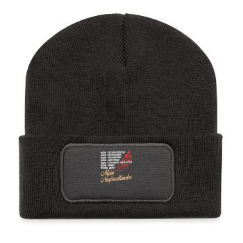 Neufundländer - Mein - Recycelte Patch Beanie - Dunkelgrau - Vorne