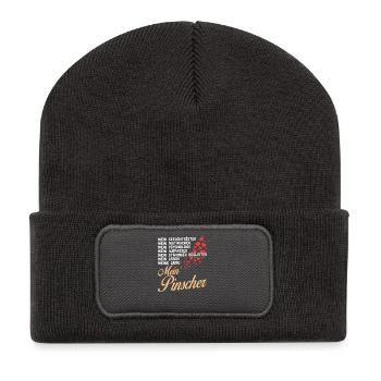 Pinscher - Mein - Recycelte Patch Beanie - Dunkelgrau - Vorne