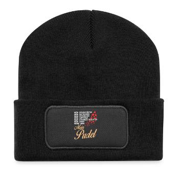 Pudel - Mein - Recycelte Patch Beanie - Schwarz - Vorne