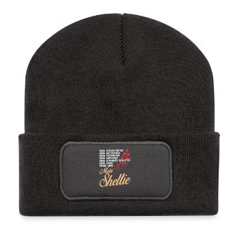 Sheltie - Mein - Recycelte Patch Beanie - Dunkelgrau - Vorne