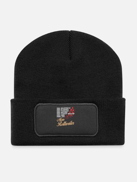 Rottweiler - Mein - Recycelte Patch Beanie - Schwarz