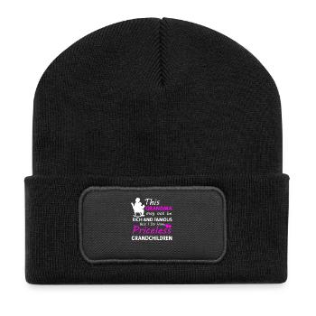 Priceless Grandchildren - Recycelte Patch Beanie - Schwarz - Vorne
