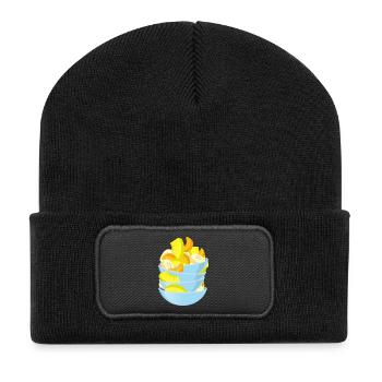 Süsse Früchte - Recycelte Patch Beanie - Schwarz - Vorne