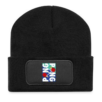 Ping Pong SportT-Shirt Game - Recycelte Patch Beanie - Schwarz - Vorne