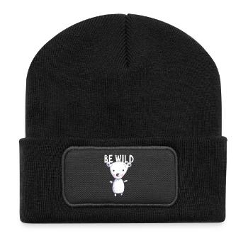 Be Wild Polar Bear - Bear - Bear - Teddy - Baby - Recycled Patch Beanie - black - Front