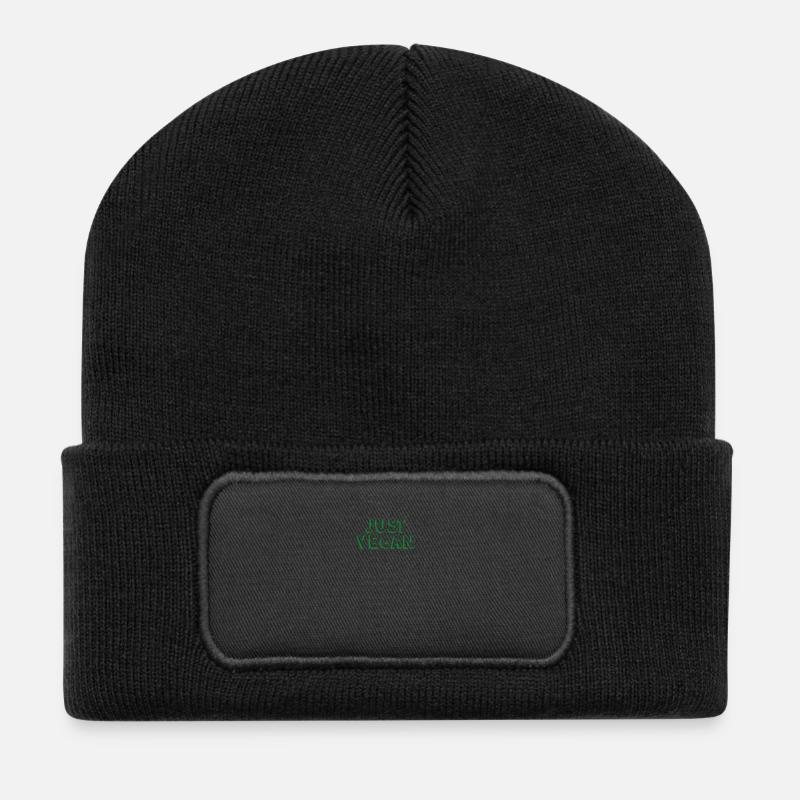 JUST VEGAN, nur vegan ! - Recycelte Patch Beanie - Schwarz