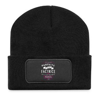 Factrice Parfaite - Beanie recyclé à patch - noir - Devant