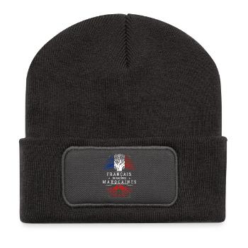 Racines Marocaines - Beanie recyclé à patch - charbon - Devant