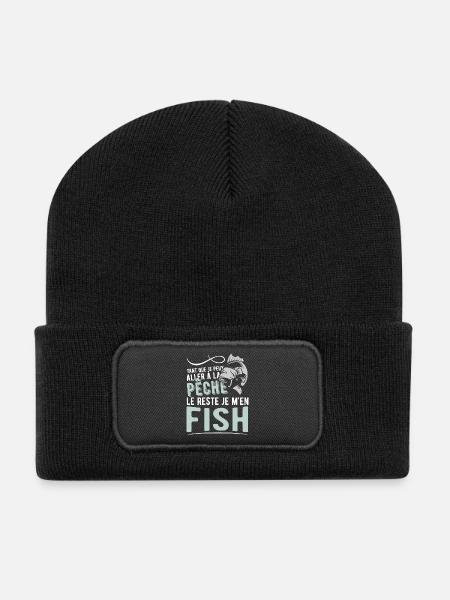 je m'en fish cadeau - Beanie recyclé à patch - noir