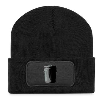 Mülltonne - Recycelte Patch Beanie - Schwarz - Vorne