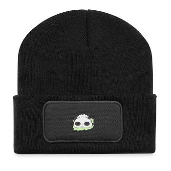 Panda - Recycelte Patch Beanie - Schwarz - Vorne