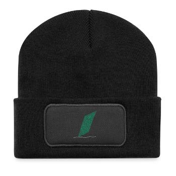 Line color - Recycelte Patch Beanie - Schwarz - Vorne