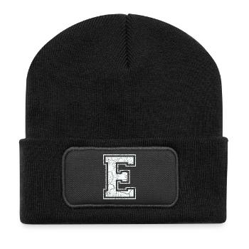 Letter S in white in the used look - Recycled Patch Beanie - black - Front
