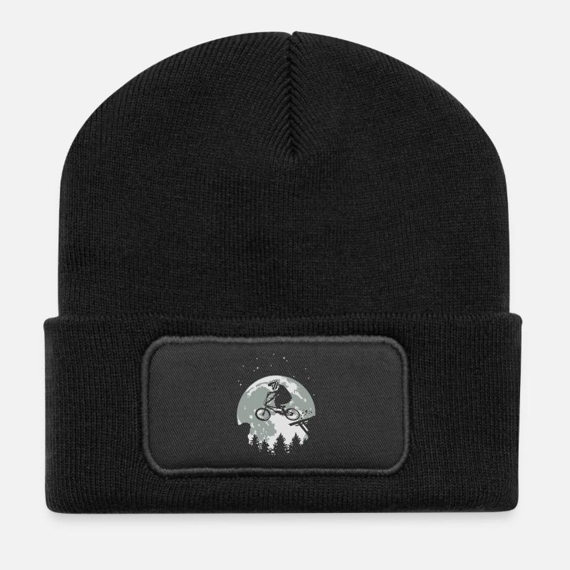Full moon and BMX flex - Recycled Patch Beanie - black