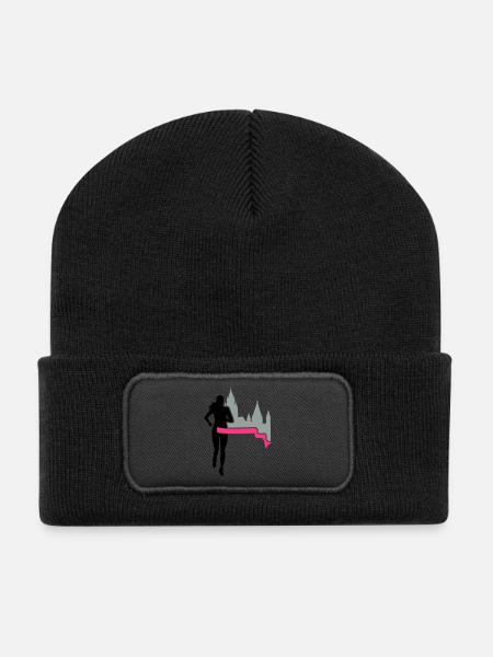 Marathon - Mainz - Läuferin - Run - Lauf - 3C - Recycelte Patch Beanie - Schwarz