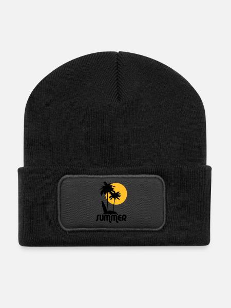 été - Beanie recyclé à patch - noir