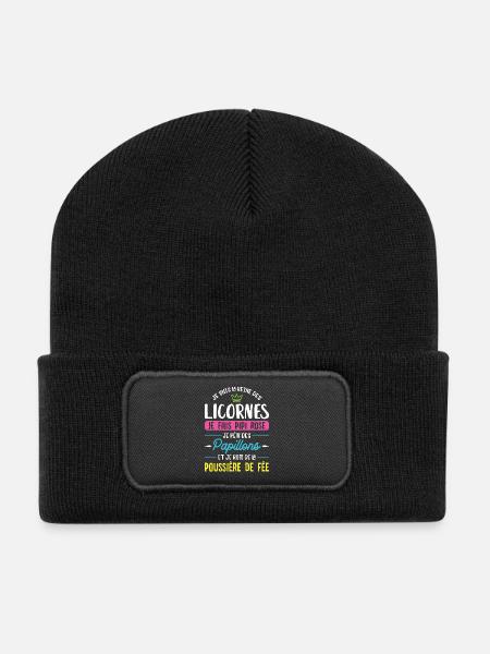 La reine des licornes - Beanie recyclé à patch - noir