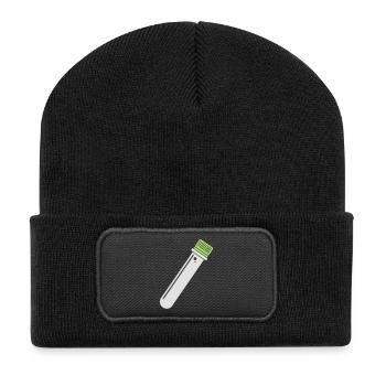 PETling 2farbig - geocaching Container - Recycelte Patch Beanie - Schwarz - Vorne