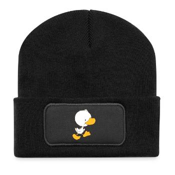 ffWalking Entlein - Recycelte Patch Beanie - Schwarz - Vorne