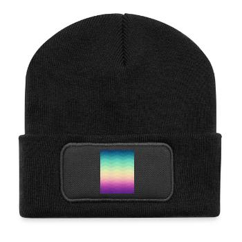 Géométrie Waves minimales (Rainbow) - Phone Case - Beanie recyclé à patch - noir - Devant