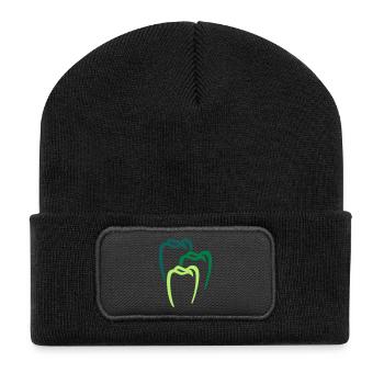 Zahn 4 Zahnarzt Dental Dentist - Recycelte Patch Beanie - Schwarz - Vorne