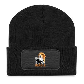 thIs gIrl loves her beagle - Recycled Patch Beanie - black - Front