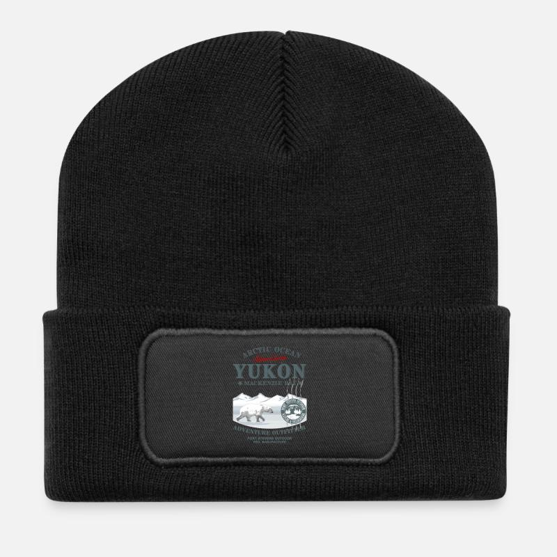 Yukon - Polar Bear - Eisbär - Recycelte Patch Beanie - Schwarz