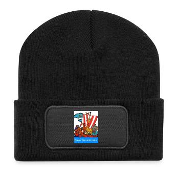 EC Animals I Save the animals. I planetcontest - Recycled Patch Beanie - black - Front