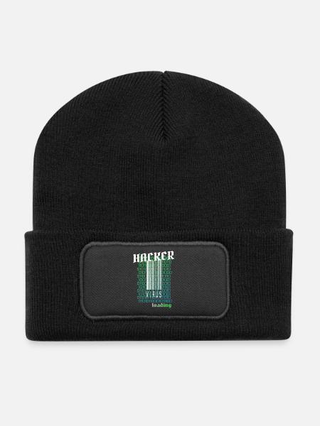Anonymous, Hacker - Recycelte Patch Beanie - Schwarz