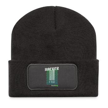 Anonymous, Hacker - Recycelte Patch Beanie - Dunkelgrau - Vorne