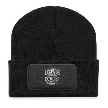 True Legends Are Born In October Limited Edition - Recycelte Patch Beanie - Schwarz - Vorne