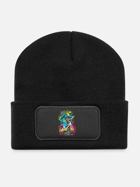BMX Fahrrad | Buntes BMX - BMX Fahrer - Recycelte Patch Beanie - Schwarz