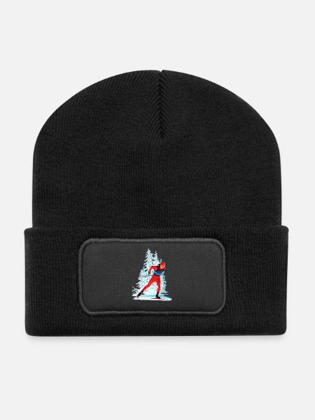 Biathlon - Recycelte Patch Beanie - Schwarz