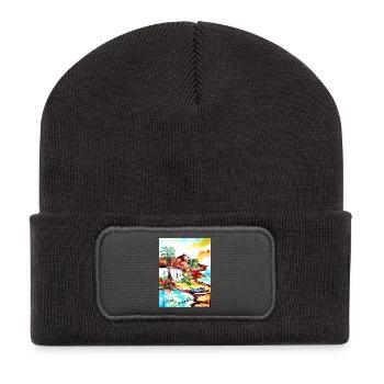 EG Vacances I Gran Canaria I Île I Idée cadeau - Beanie recyclé à patch - charbon - Devant