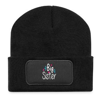 BIG SISTER, la grande sœur - Beanie recyclé à patch - noir - Devant