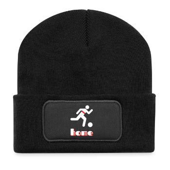Stuttgart home mit roten Brustring - Recycelte Patch Beanie - Schwarz - Vorne