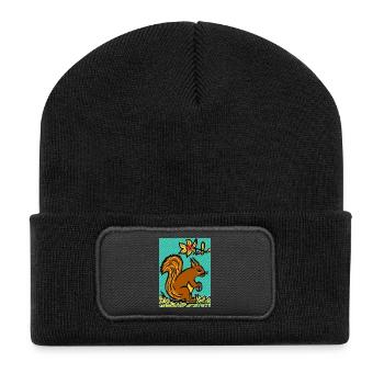 Écureuil I Animal I Vacances I Forêt I CE - Beanie recyclé à patch - noir - Devant
