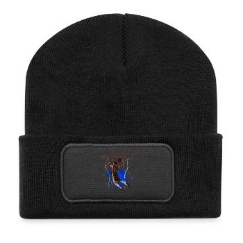 Blitz-Dunk: Elektrischer Basketball - Recycelte Patch Beanie - Schwarz - Vorne
