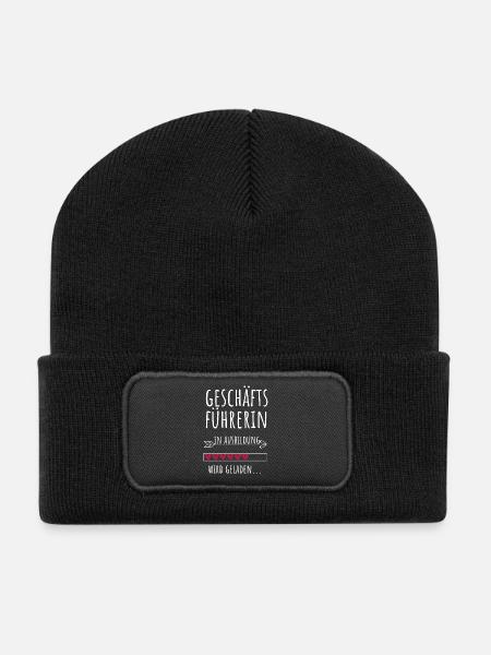 Geschäftsführerin Chefin CEO Ausbildung Geschenk - Recycelte Patch Beanie - Schwarz