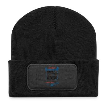 Bräutigam Checkliste - Recycelte Patch Beanie - Schwarz - Vorne