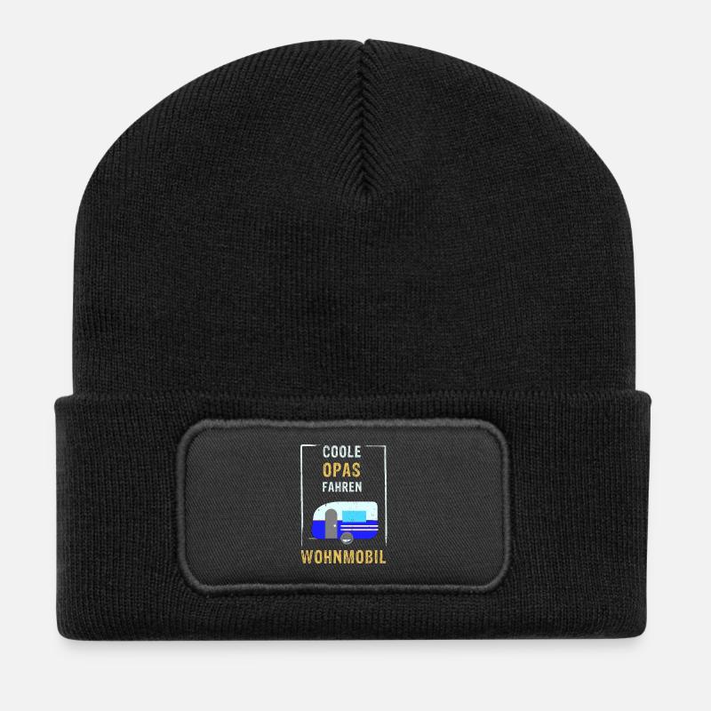 Coole Opas fahren Wohnmobil - Recycelte Patch Beanie - Schwarz