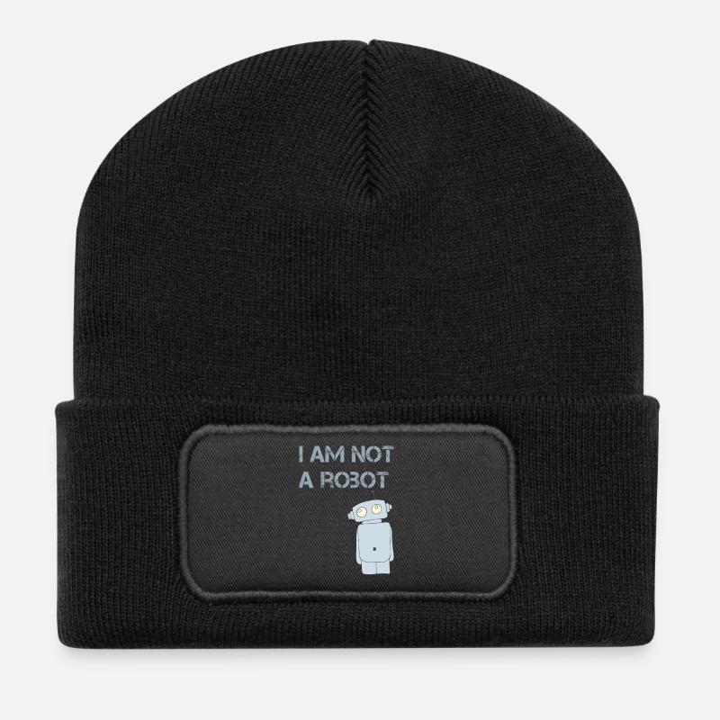 i am not a robot - Recycelte Patch Beanie - Schwarz