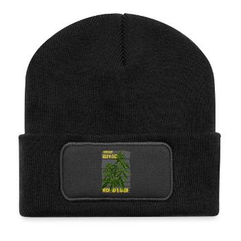 Wer sagt, Geld wächst nicht auf Bäumen ? - Recycelte Patch Beanie - Schwarz - Vorne