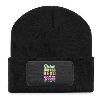 Lire des livres sur le café - Beanie recyclé à patch - noir - Devant