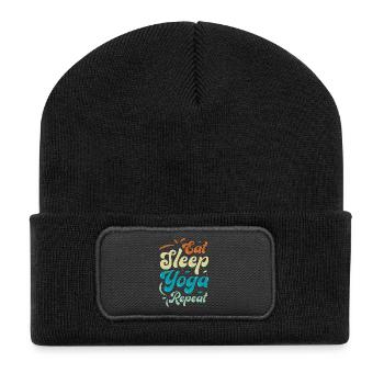 Jeder Yoga Liebhaber kennt es - Recycelte Patch Beanie - Schwarz - Vorne