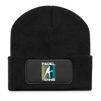 Padel-Tennis Spruch Bälle Sport Schläger Training - Recycelte Patch Beanie - Schwarz - Vorne