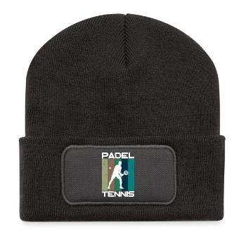 Padel-Tennis Spruch Bälle Sport Schläger Training - Recycelte Patch Beanie - Dunkelgrau - Vorne
