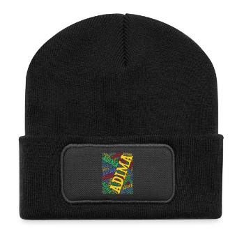 Adima word cloud collage word art t-shirt - Recycled Patch Beanie - black - Front